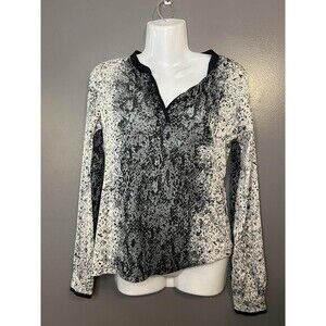 The Limited Shirt Womens Small Black White Abstract Print Long Sleeve Top